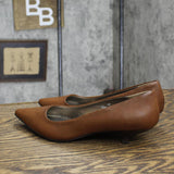 MIA Womens Vintage Lily Short Pull On Heels 167416bd3ae114 Luggage Brown 6M