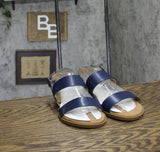 Journee Collection Womens Lavine Multi Strap Sandals LAVINE Navy Blue 9M