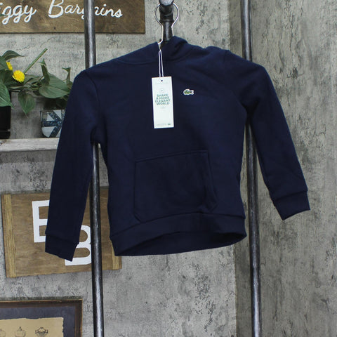 Lacoste Big Boys Core Fleece Pullover Hoodie 947028L Navy Blue 7