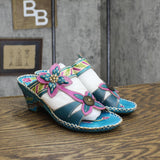 Elite by Conkys Womens Block Heel Elite Poppy Mules Turquoise Blue 7M