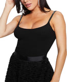 Guess Women's Nevia Solid Rhinestone-Strap Bodysuit W3RR04Z2YK2