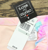 Salt + Cove Trendy Tie-Dye Bikini Bottom With Ruched Side Tabs Pink Multi 0X