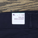 Gloria Vanderbilt Womens Pull On Wide Leg Cropped Pants 1797444 Navy Blue 12