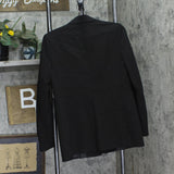 Karl Lagerfeld Paris Imitation Pearl Collar 2-Button Blazer Jacket Black 4