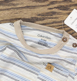 Calvin Klein Baby Boys 2-Piece Striped T-Shirt Pants Set White Stripe Multi 3-6M