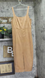Future Collective Womens 90's Suede Midi A-Line Dress 94642519 Brown M