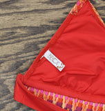 Becca Womens Textured Accent Bikini Swim Top Red See Measurements