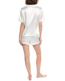 Flora by Flora Nikrooz Womens Jacquard Dot Shirt Pajama Top White M