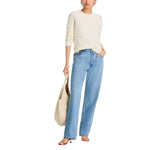 C By Private Label Waffle Knit Sweater Button Shoulder Ivory Off White XL