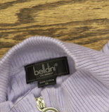 Belldini Knit 1/4 Zip Mock Collar Short Sleeve Sweater Pale Iris Purple 1X