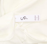 Shelby & Palmer Womens Chiffon Sleeve Knit Ruched Front Dress White 6