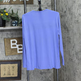 Dennis Basso Womens Caviar Crepe Square-Neck Top A346654 Spring Iris Blue L