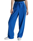 DKNY Womens Twill Tie-Front Pleated Pants P4GKTX72 Lapis Blue 2