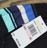 Michael Michael Kors Womens Ring-Front One-Piece Swimsuit Black Blue Multi 10