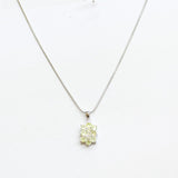 MCYS Womens Flower Pendant Snake Chain Necklace Silver Gray / Yellow 18'' + 2''