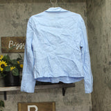 INC International Concepts Puff-Sleeve Blazer Jacket Dutch Canal Blue L