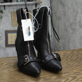 A New Day Womens Mickey Point Toe Moto Ankle Boots 90974111 Black 7M