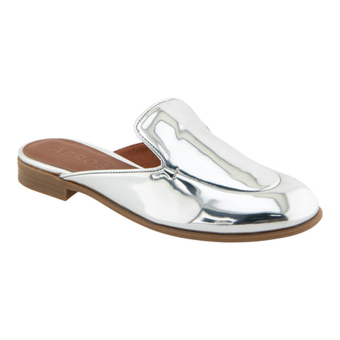 Aerosoles Womens Wilda Mule Faux Leather WILDA Silver Mirror Gray 8M