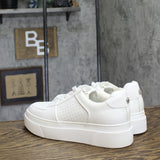 Steve Madden Womens Faux Leather Lifestyle Casual Low Top Sneakers White 9M