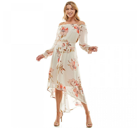 Luxology Women's Chiffon High-Low Maxi Dress Y814795H46