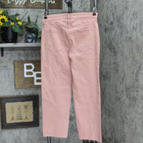 Lc Lauren Conrad Women's Perfect Vintage Super High-Waist Crop Jeans Pink 8
