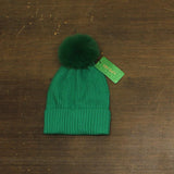 On 34th Womens Boxed Rib-Knit Beanie Pom Pom Gift MO1542501 Green