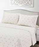 Elmwood Home Callie Floral 200-Thread Count 4-Pc. Sheet Set Gray Queen
