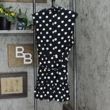 City Studio Womens Belted Tie Front Fit & Flare Dress 4886-FC8A Black / White 15