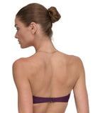 DKNY Shirred U-Wire Bandeau Bikini Top DIMTS403 Port Purple L