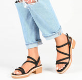 Journee Collection Women's Lightweight Block Heel Taralie Sandal White 8.5M