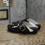 Giani Bernini Womens Rivver Sandals Buckle Thong Sandals Black Smooth 5M