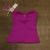 Anne Cole Womens Twist-Front Ruched Tankini Top Bandeau Fuchsia Purple XS