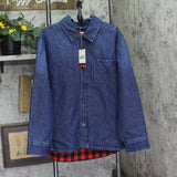 Woolrich X TGT Button-Front Flannel-Lined Denim Shacket 94612511 Blue S