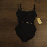 Michael Michael Kors Womens Chain Belt One-Piece Swimsuit MM06306 Black 6