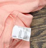 Karen Scott Hi-Low V-Neck Ribbed Long Sleeve Top 100135720MS Coral Ice Pink L