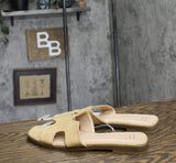 A New Day Womens Nina Raffia H-Band Slide Sandals 92244961 Beige Brown 9M