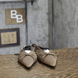 A New Day Camille Satin Slingback Bow Flats 94648294 Taupe Brown 8M