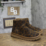 Universal Thread Faux Microsuede Ankle Boots with Memory Foam Leopard Brown 5M