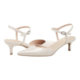 Bandolino Rose Pointed Toe Kitten Heel Pump BNROSE3 Ivory Off White 8M