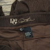 DG2 by Diane Gilman Stretch Knit Pull On Ponte Pants Espresso Snake Brown M Tall