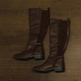 Style & Co. Womens Verityy Knee High Riding Block Heel Boots Brown Multi 6M