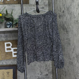 Universal Thread Womens Balloon Long Sleeve Blouse 92235285 Black Abstract M