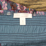 LC Lauren Conrad Womens Mesh Lined Blouse Shirt Top Purple Blue Multi S