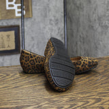 Sun + Stone Womens Pull On Fabric Eliana Flats 10008608600 Leopard Brown 6M