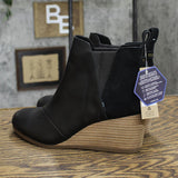 Toms Womens Kelsey Pump Shoes 10015781 Black Leather/Suede 10M