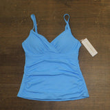 Anne Cole Womens Twist Front Underwire Tankini Swim Top Arctic Blue 32C / 34B