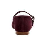 Marc Fisher Dress Flats with Square Toe and Ankle Strap Red Suede Purple 8M