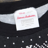 Hanna Andersson Youth Long Sleeve Knit Christmas Pajama Top Black Holiday 6-7