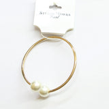 Studio Works Pearl Pearl Open Cuff Bracelet Gold / White 3"