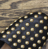 A New Day Womens Channing Studded Slip on Mule Flats Jet Black / Gold 7M